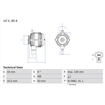 Alternateur BOSCH OEM 3A01174012 Alternateur BOSCH OEM 3A01174012