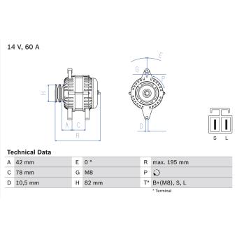 Alternateur BOSCH OEM LR160728F Alternateur BOSCH OEM LR160728F