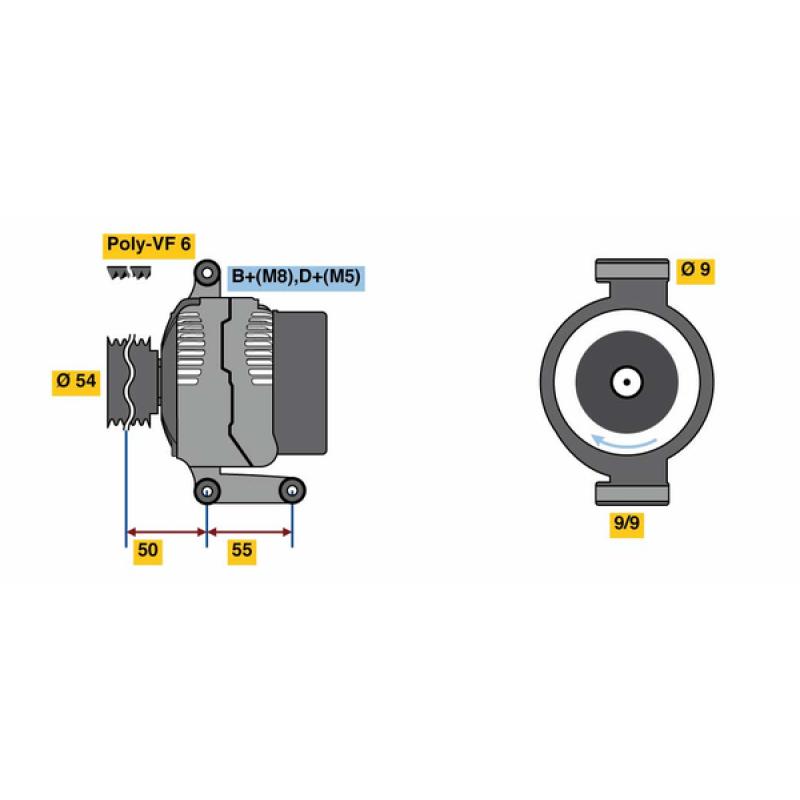 Alternateur BOSCH 0 986 048 771 - Visuel 1