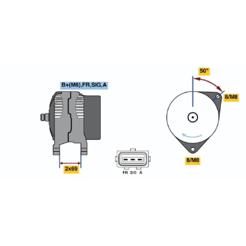 Alternateur BOSCH 0 986 049 181 - Visuel 1