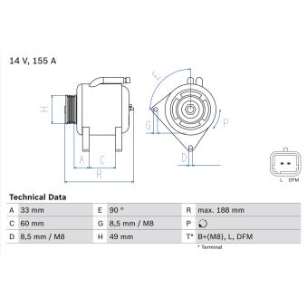Alternateur BOSCH OEM 8200290220