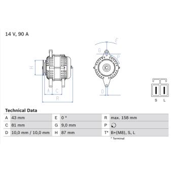 Alternateur BOSCH 0 986 080 430