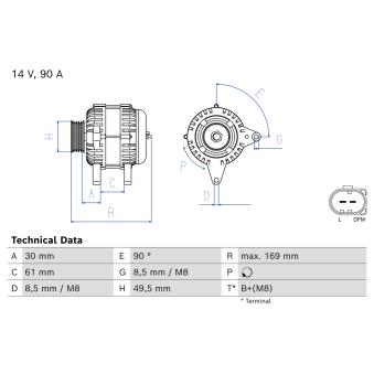 Alternateur BOSCH OEM 04C903023A