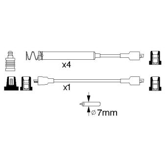 Kit de câbles d'allumage BOSCH OEM 90350559 Kit de câbles d'allumage BOSCH OEM 90350559