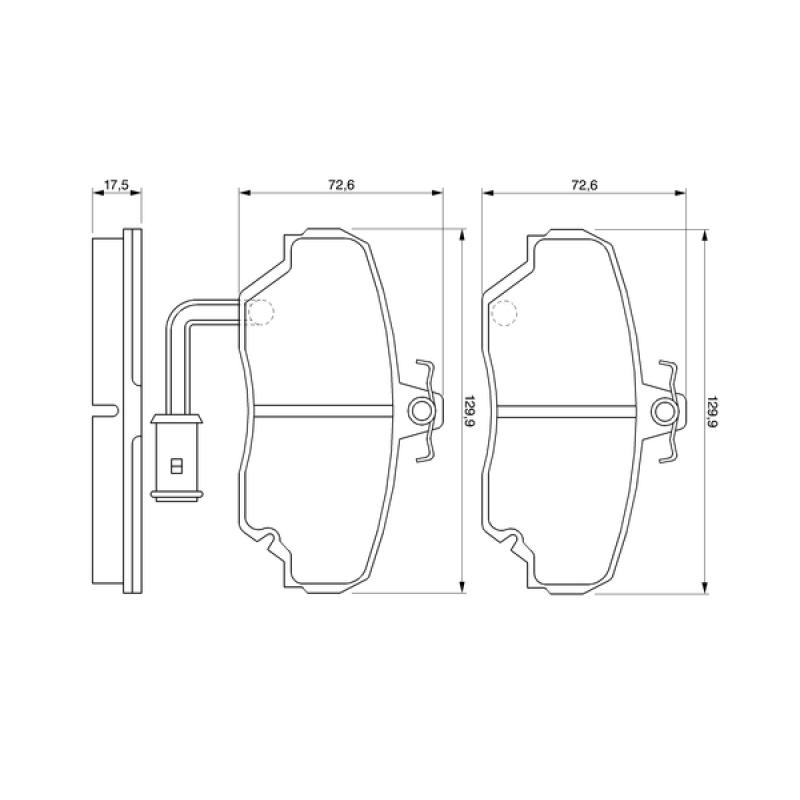 Jeu de 4 plaquettes de frein avant BOSCH 0 986 424 012 - Visuel 1