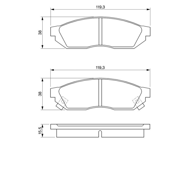 Jeu de 4 plaquettes de frein avant BOSCH 0 986 424 155 - Visuel 1