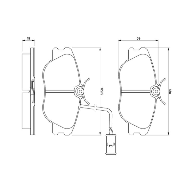 Jeu de 4 plaquettes de frein avant BOSCH 0 986 424 167 - Visuel 1