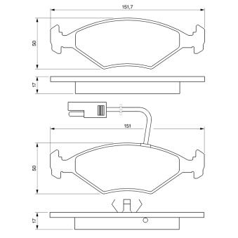 Jeu de 4 plaquettes de frein avant BOSCH 0 986 424 178