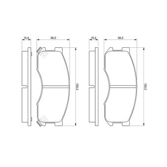 Jeu de 4 plaquettes de frein avant BOSCH 0 986 424 202 pour KIA STONIC 2.0 12V - 110cv