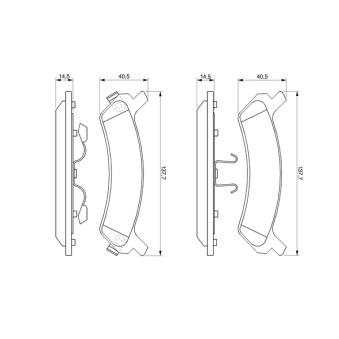 Jeu de 4 plaquettes de frein arrière BOSCH 0 986 424 231