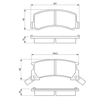 Jeu de 4 plaquettes de frein arrière BOSCH [0 986 424 239]