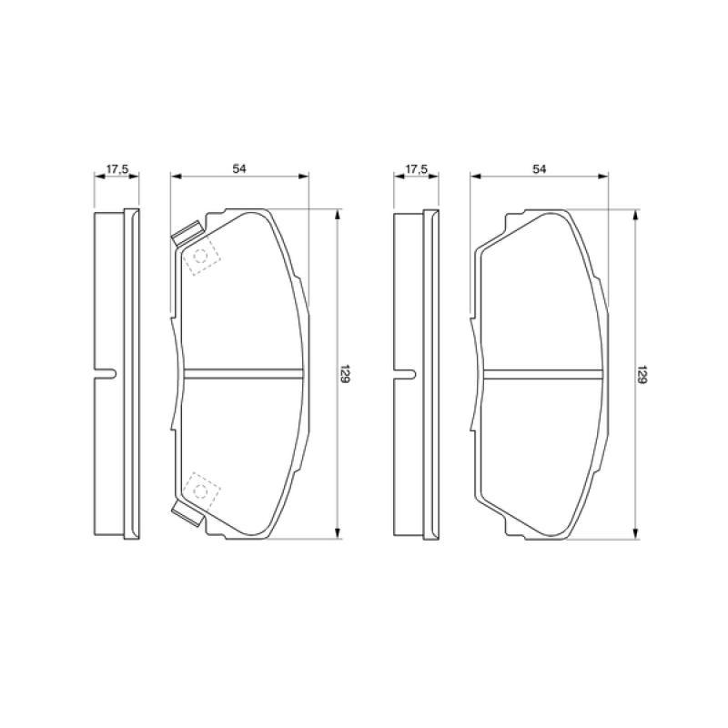 Jeu de 4 plaquettes de frein avant BOSCH 0 986 424 260 - Visuel 1