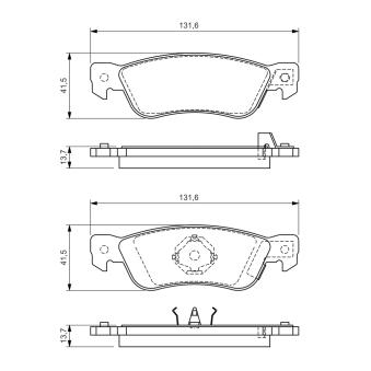 Jeu de 4 plaquettes de frein arrière BOSCH OEM 4317859