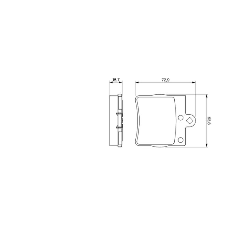 Jeu de 4 plaquettes de frein arrière BOSCH 0 986 424 496 - Visuel 1
