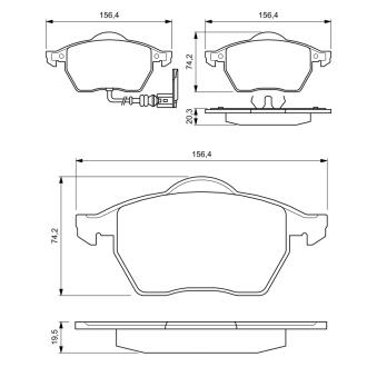 Jeu de 4 plaquettes de frein avant BOSCH OEM 8N0698151A