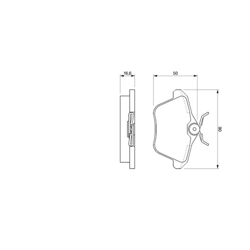 Jeu de 4 plaquettes de frein arrière BOSCH 0 986 424 506 - Visuel 1