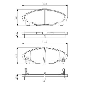 Jeu de 4 plaquettes de frein avant BOSCH OEM 0449187727