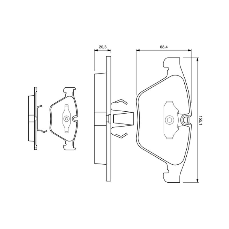 Jeu de 4 plaquettes de frein avant BOSCH 0 986 424 651 - Visuel 1