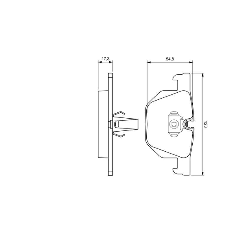 Jeu de 4 plaquettes de frein arrière BOSCH 0 986 424 653 - Visuel 1