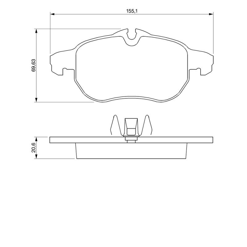 Jeu de 4 plaquettes de frein avant BOSCH 0 986 424 677 - Visuel 1