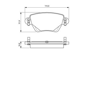Jeu de 4 plaquettes de frein arrière BOSCH OEM 1S712M008AD