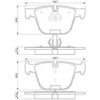 Jeu de 4 plaquettes de frein arrière BOSCH OEM 34216768471