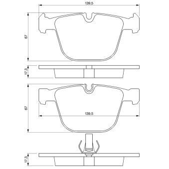 Jeu de 4 plaquettes de frein arrière BOSCH OEM 34216768471