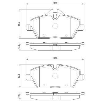 Jeu de 4 plaquettes de frein avant BOSCH OEM 34116767144
