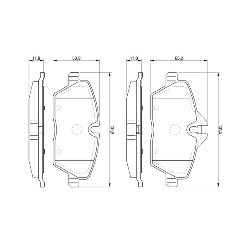 Jeu de 4 plaquettes de frein avant BOSCH 0 986 424 819 - Visuel 1