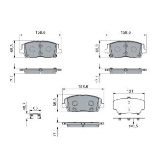 Jeu de 4 plaquettes de frein avant BOSCH OEM 58101S1A80