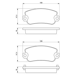 Jeu de 4 plaquettes de frein avant BOSCH OEM 791235