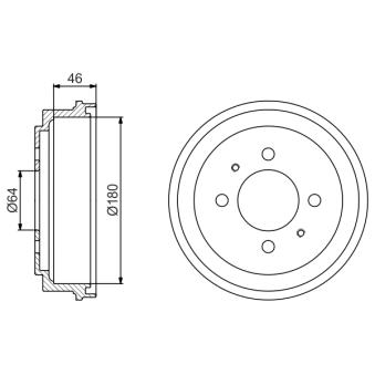 Tambour de frein BOSCH 0 986 477 186