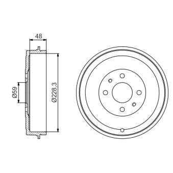 Tambour de frein BOSCH 0 986 477 212 pour BMW Série 3 1.4 HDI - 68cv