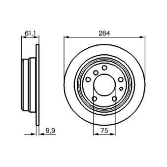 Jeu de 2 disques de frein arrière BOSCH 0 986 478 044