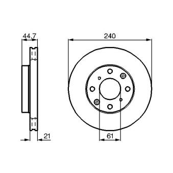 Jeu de 2 disques de frein avant BOSCH OEM 45251SH1A00
