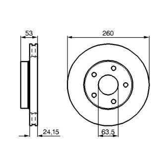 Jeu de 2 disques de frein avant BOSCH OEM 5027462
