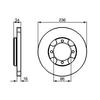 Jeu de 2 disques de frein avant BOSCH 0 986 478 277