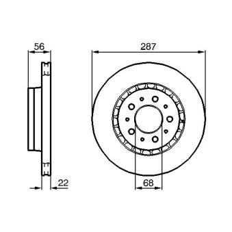 Jeu de 2 disques de frein avant BOSCH OEM 13599089