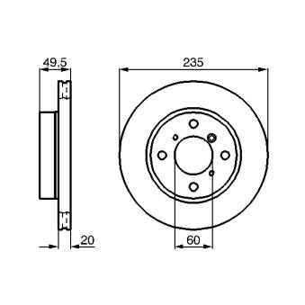 Jeu de 2 disques de frein avant BOSCH 0 986 478 450