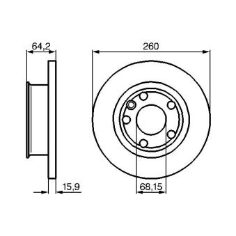 Jeu de 2 disques de frein avant BOSCH OEM 701615301C