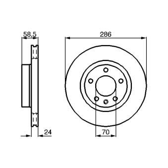 Jeu de 2 disques de frein avant BOSCH OEM 93182295