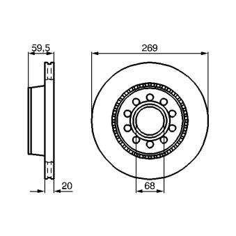 Jeu de 2 disques de frein arrière BOSCH 0 986 478 614