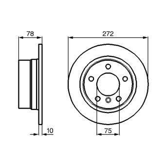 Jeu de 2 disques de frein arrière BOSCH OEM 34211160809