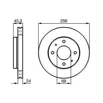 Jeu de 2 disques de frein avant BOSCH OEM 51712M2000