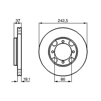 Jeu de 2 disques de frein avant BOSCH OEM 5171228000 Jeu de 2 disques de frein avant BOSCH OEM 5171228000