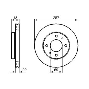 Jeu de 2 disques de frein avant BOSCH OEM 5171233001