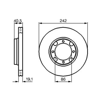 Jeu de 2 disques de frein avant BOSCH OEM 5171221B00
