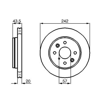 Jeu de 2 disques de frein avant BOSCH OEM 0K2AA33251A