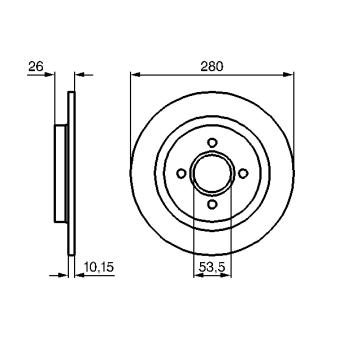 Jeu de 2 disques de frein arrière BOSCH OEM 4324591