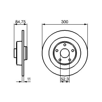 Jeu de 2 disques de frein arrière BOSCH OEM 8200244108